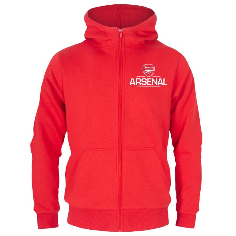 Arsenal FC Boys Fleece Full Zip Hoodie / Red
